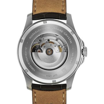 Xylys Automatic Analog White Dial Grey Leather Strap Watch For Men