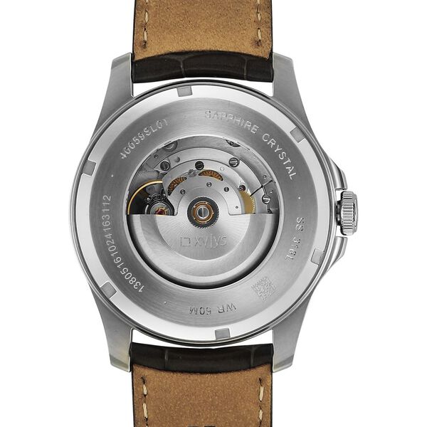 Xylys Automatic Analog White Dial Grey Leather Strap Watch For Men - image number 5