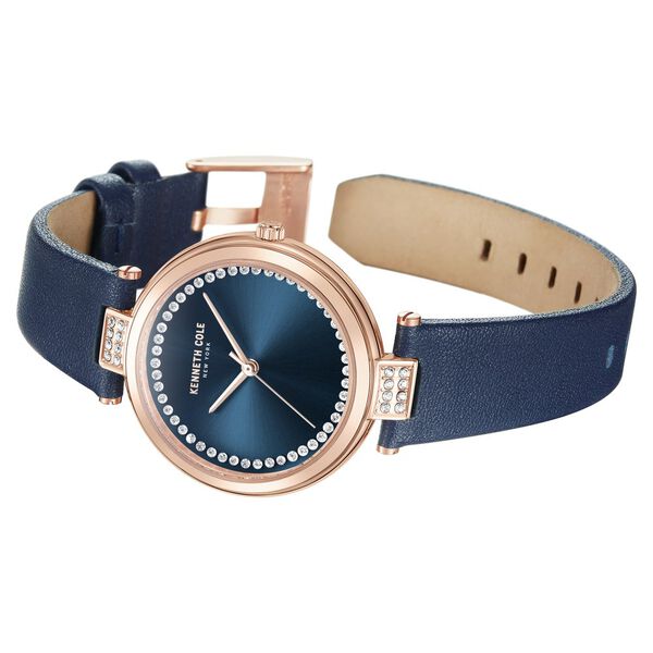 Kenneth Cole Quartz Analog Blue Dial Blue Leather Strap Watch for Women - image number 2