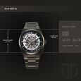 Titan Nexus Skeletal Automatic Analog with Gun Dial Gun Stainless Steel Strap Watch for Men - image number 6