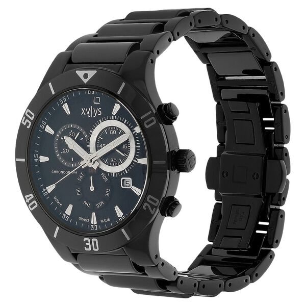 Xylys Swiss Chronograph Black Stainless Steel And Ceramic Strap and Black Dial Watch For Men - image number 1