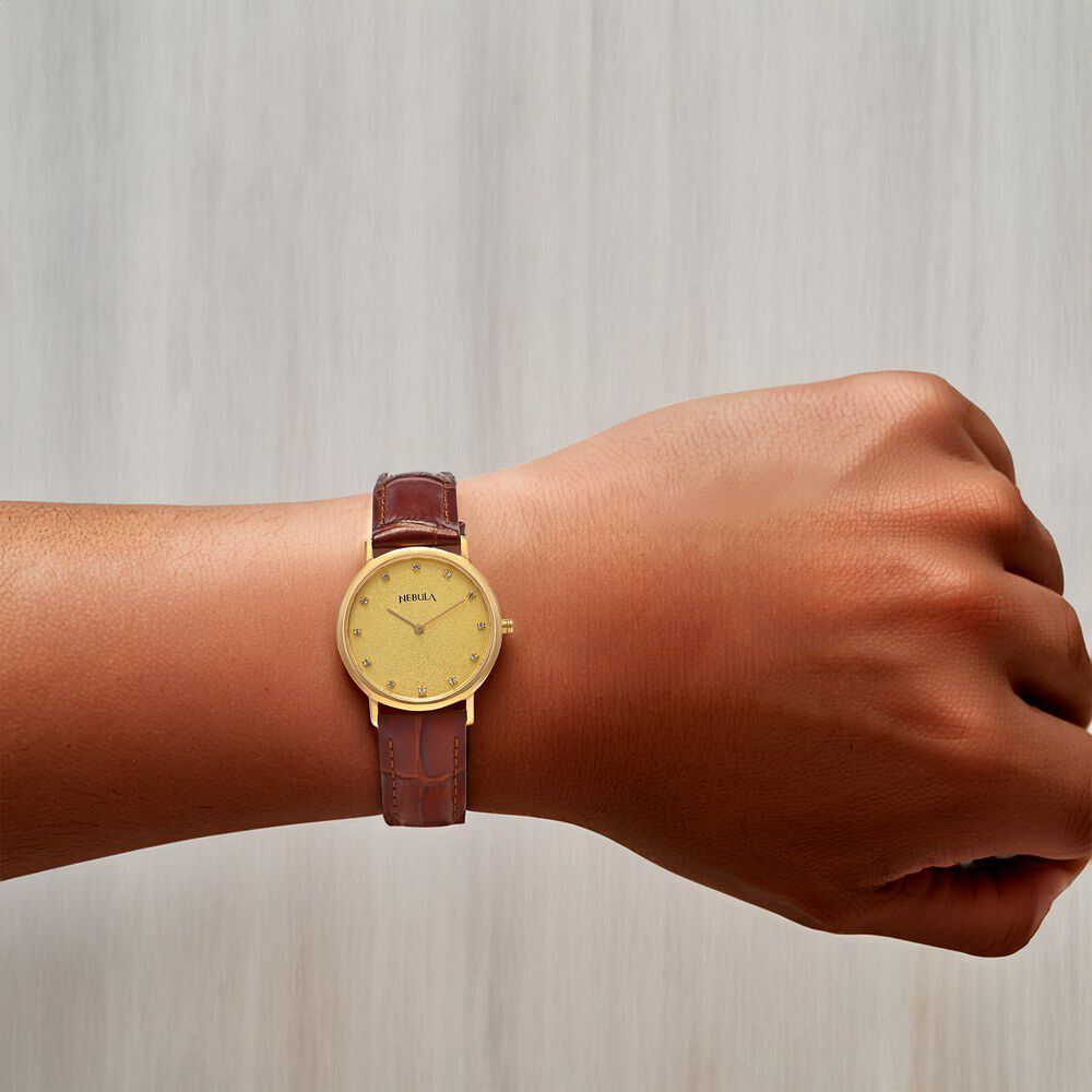 Buy Online Titan Nebula Vintage 18k Gold Analog Studded Indices