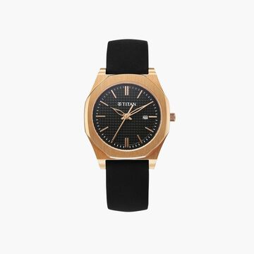Titan Workday Wonders Quartz Analog Black Dial Black Silicone Strap Watch For Women