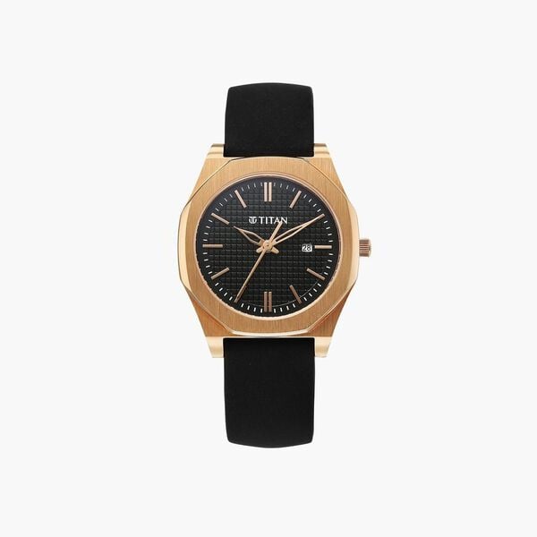Titan Workday Wonders Quartz Analog Black Dial Black Silicone Strap Watch For Women - image number 0