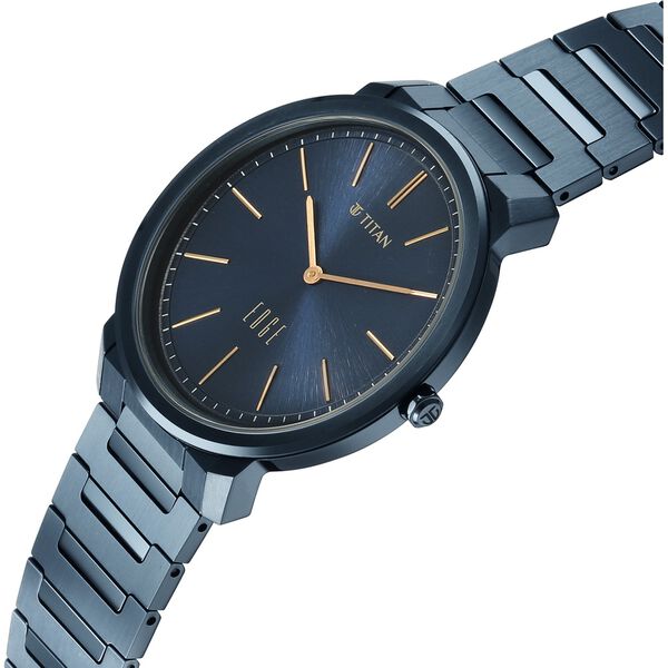 Edge Meister Quartz Analog Blue Dial Blue Stainless Steel Strap Watch For Men - image number 5
