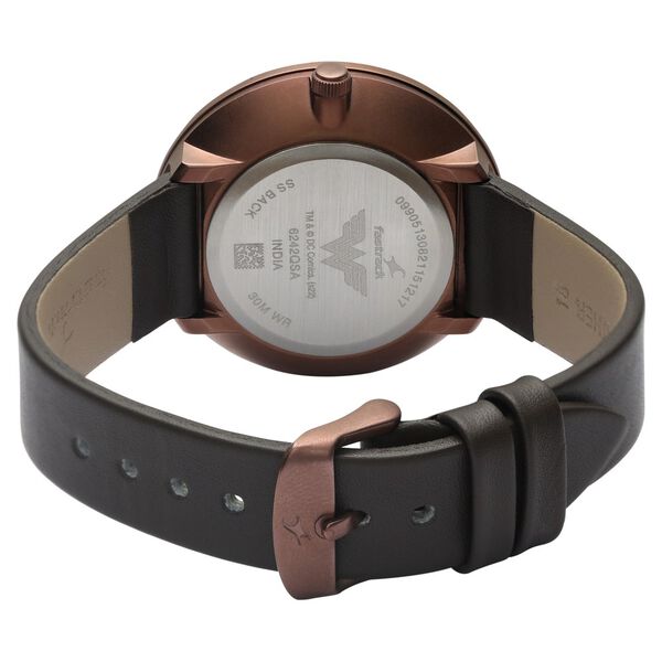 Fastrack Wonder Woman Quartz Analog Brown Dial Leather Strap Watch for Girls - image number 5