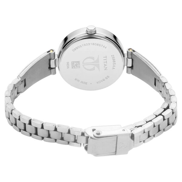 Titan Quartz Analog Blue Dial Metal Strap Watch for Women - image number 4