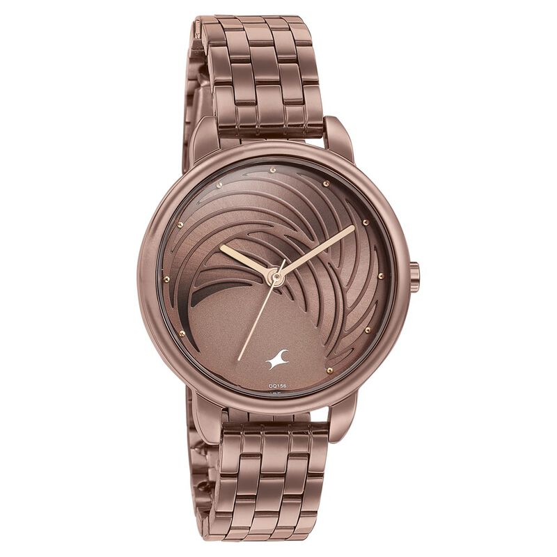 Buy Online Fastrack Stunners Quartz Analog Brown Dial Stainless Steel ...
