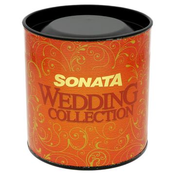 Sonata Wedding Maroon Dial Women Watch With Metal Strap