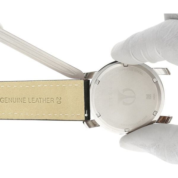 20 mm Black Genuine Leather Strap for Men - image number 5