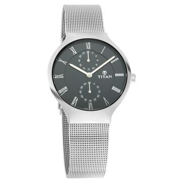 Titan Workwear Black Dial Quartz Multifunction Metal Strap watch for Women