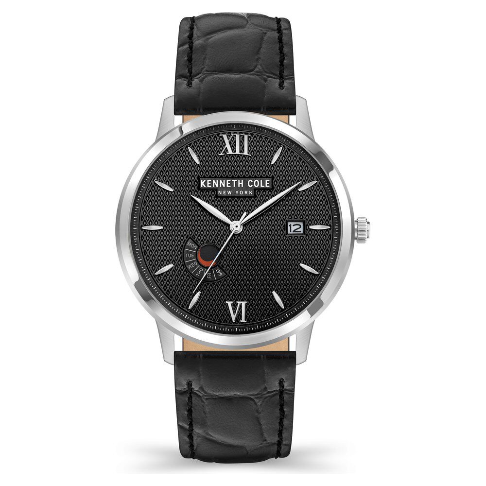 Buy Online Kenneth Cole Black Dial Leather Strap Watch For Men kcwgb2122801mn Titan