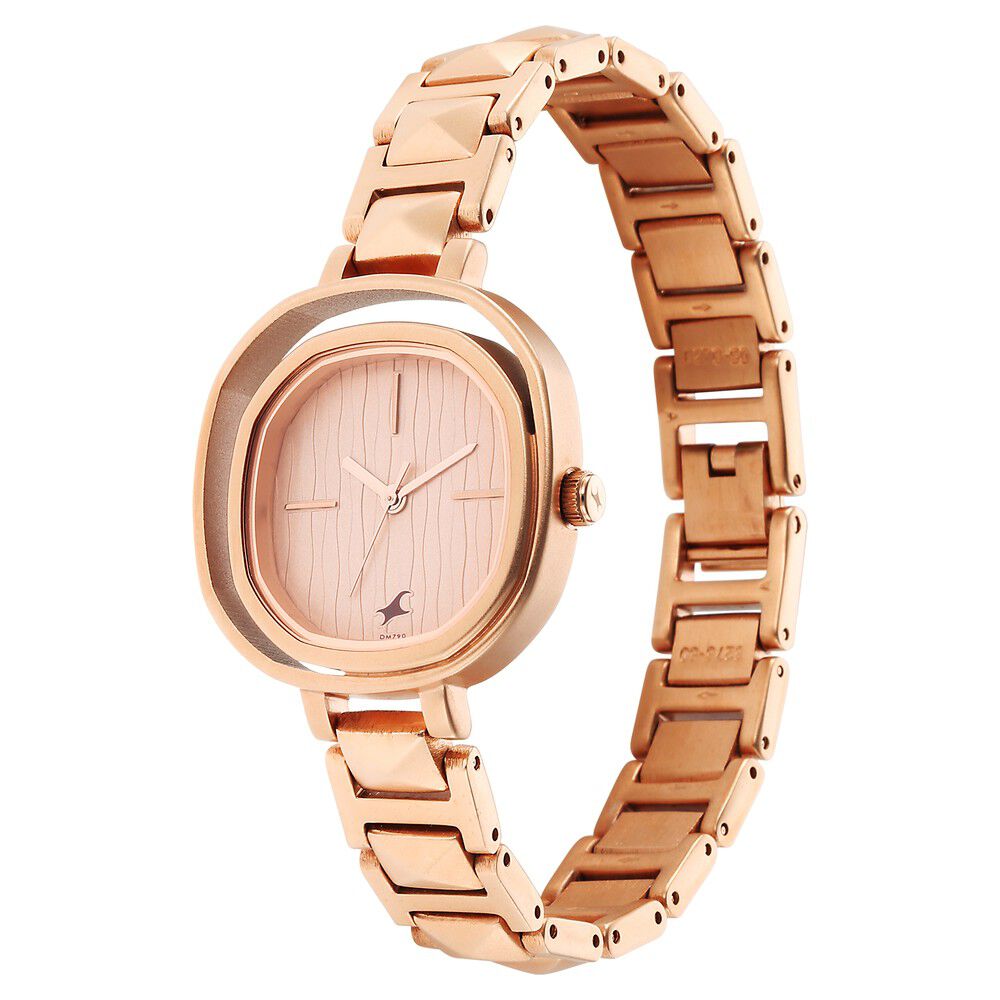 Buy Online Fastrack Opulence Quartz Analog Rose Gold Dial Metal Strap Watch for Girls ns6276wm01 Titan