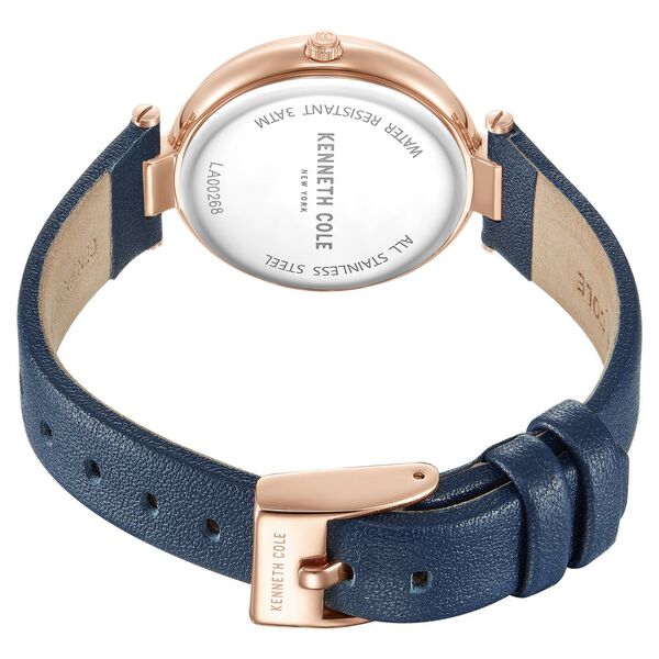 Kenneth Cole Quartz Analog Blue Dial Blue Leather Strap Watch for Women - image number 4