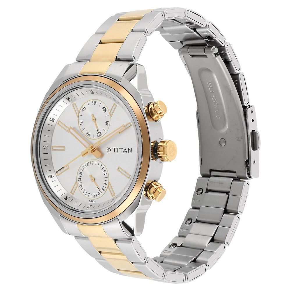 Buy Online Titan Men s Metropolitan Luxe Multifunction Silver