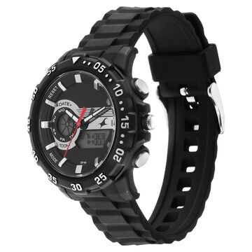 Fastrack Street line Quartz Analog Digital Black Dial Silicone Strap Watch for Girls