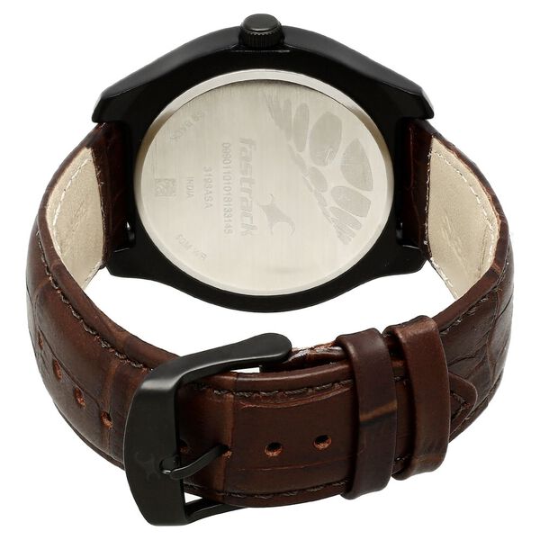 Fastrack Road Trip Quartz Analog Blue Dial Leather Strap Watch for Guys - image number 4