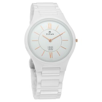 Titan Edge CeramicWhite Dial Analog Ceramic Strap watch for Men