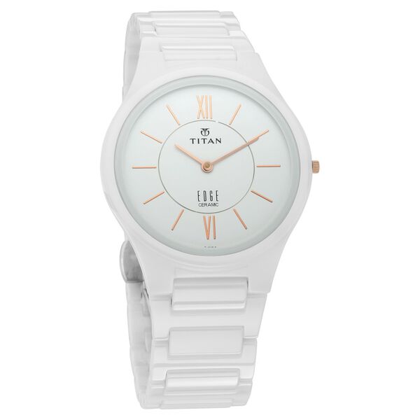 Titan Edge Ceramic Quartz in Arctic White Dial Watch for Men - image number 0