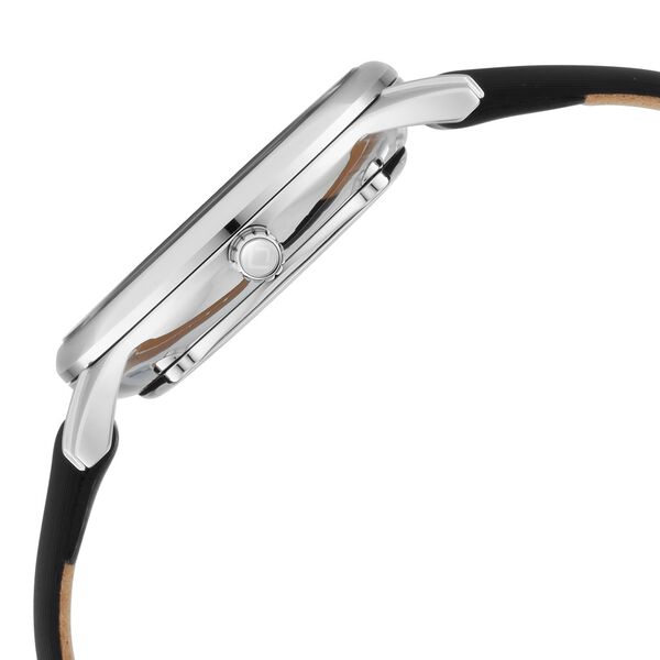 Xylys Swiss Analog with Date Black Leather Strap Mother of Pearl Dial Watch For Women - image number 3