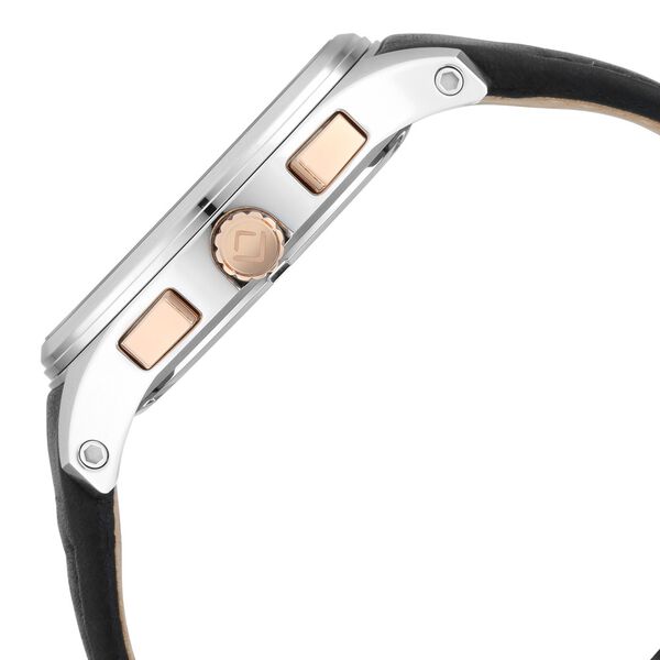 Xylys Swiss Multifunction Black Leather Strap White Dial Watch For Men - image number 3