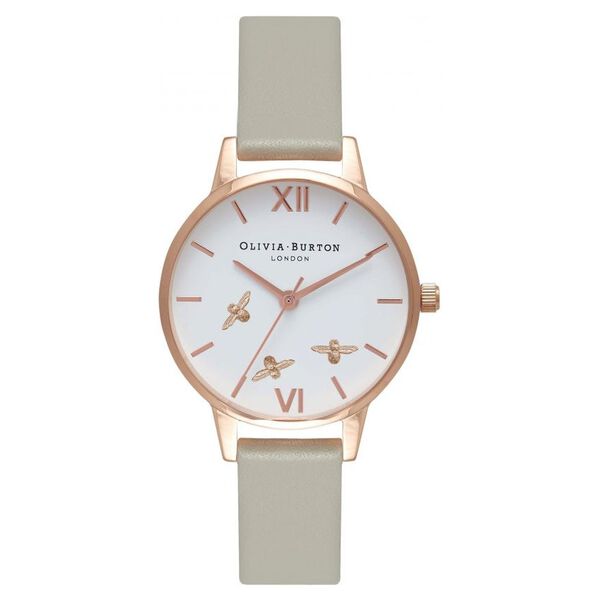 Olivia Burton Quartz Analog White Dial Leather Strap Watch for Women - image number 0