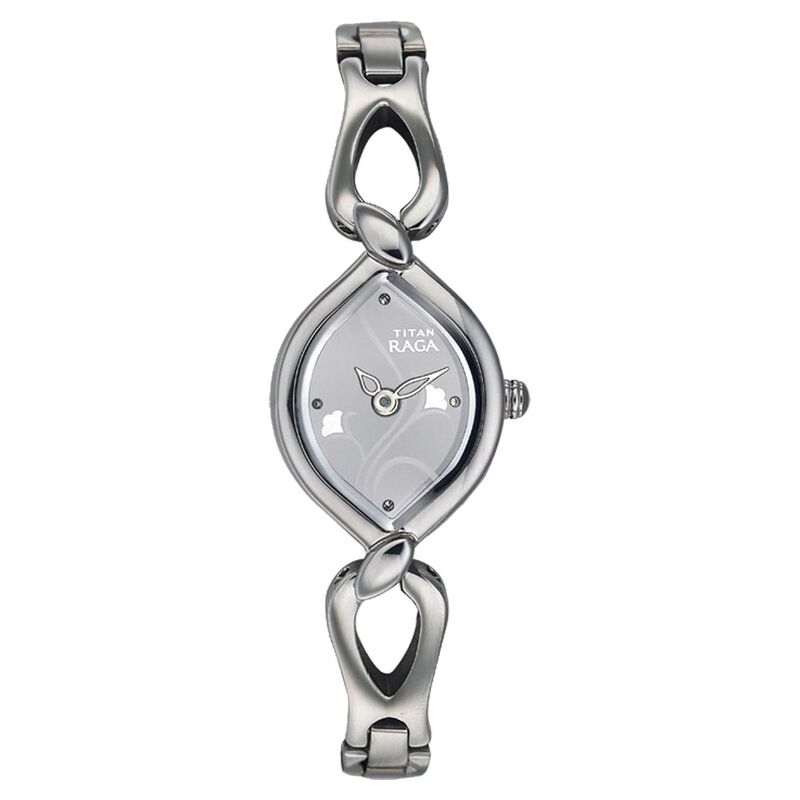Titan Quartz Analog Silver Dial Watch for Women