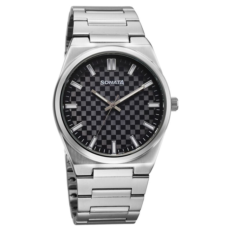 Sonata Festive Quartz Analog Multicoloured Dial Metal Strap Watch For Men