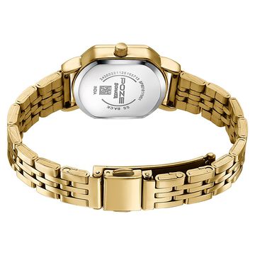 Poze By Sonata Quartz Analog White Mother of Pearl Dial Golden Stainless Steel Strap Watch For Women