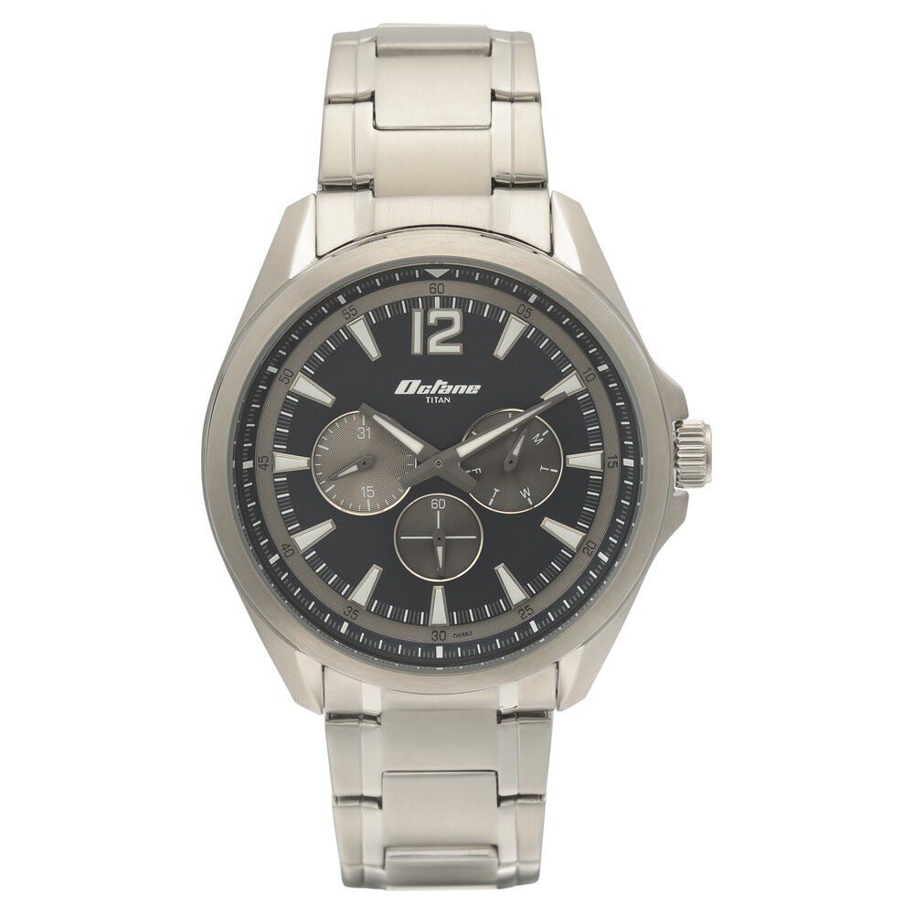 Buy Online Titan Quartz Multifunction Blue Dial Stainless Steel Strap Watch for Men ns90124sm01 Titan