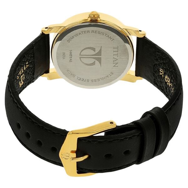 Titan Karishma Champagne Dial Analog with Day and Date Leather Strap watch for Men - image number 3