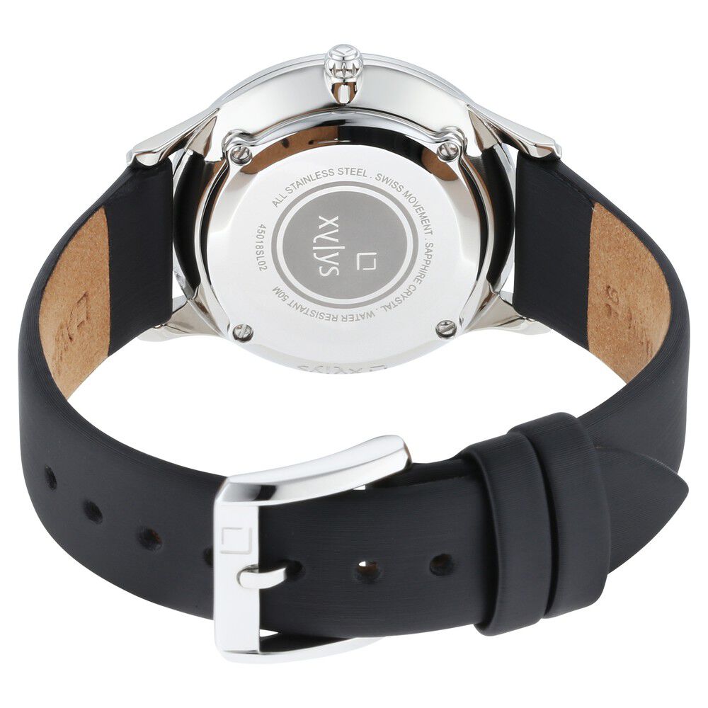 Buy Online Xylys Swiss Analog with Date Black Leather Strap Mother
