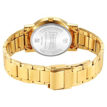 Sonata Classic Quartz Analog Blue Dial Golden Stainless Steel Strap Watch for Men