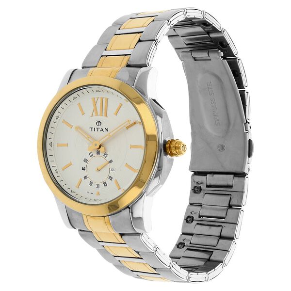 Titan Regalia Rome White Dial Quartz Multifunction Stainless Steel Strap watch for Men - image number 1
