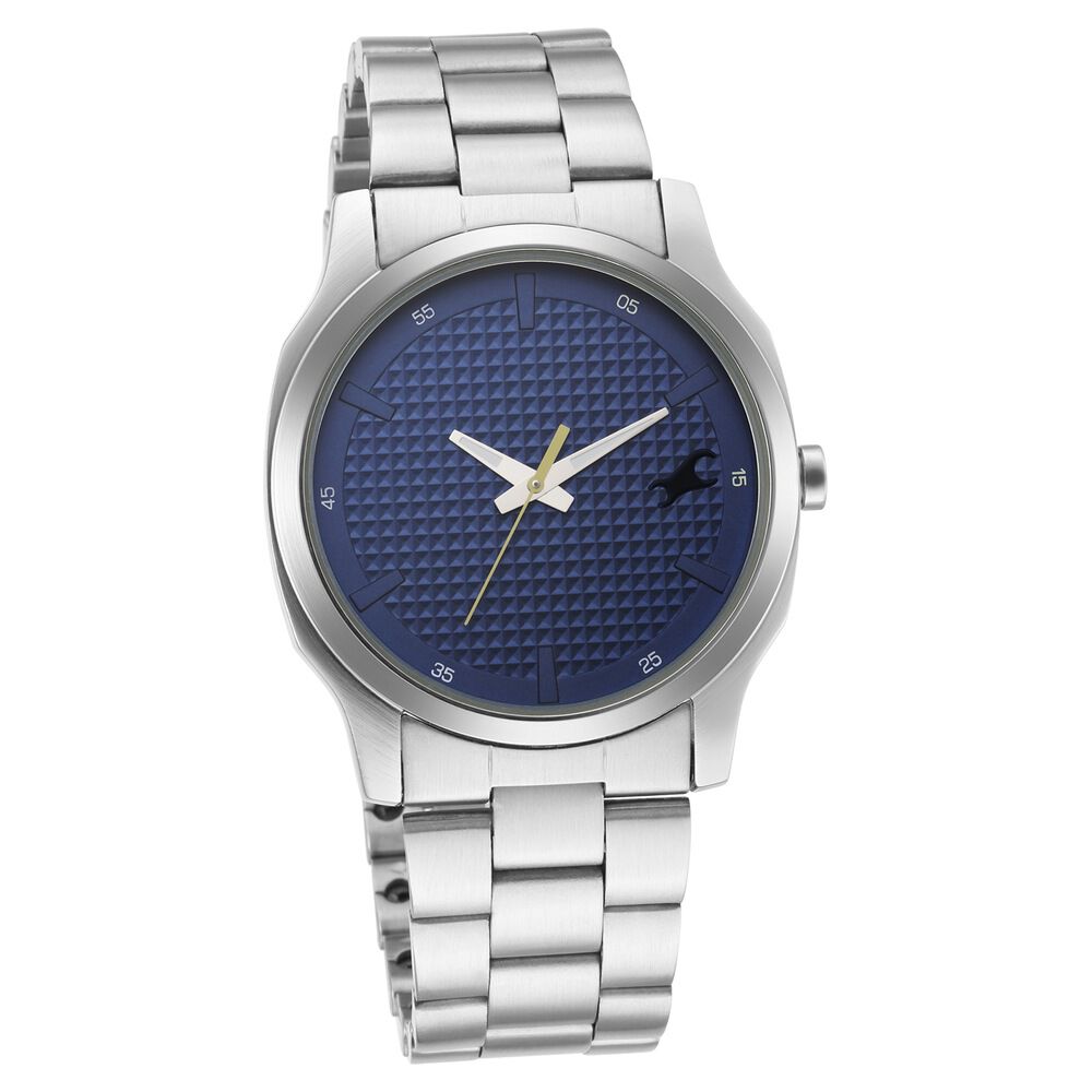 Buy Online Fastrack Stunners Quartz Analog Blue Dial Metal Strap Watch for Guys 3255sm01 p Titan