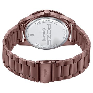 Sonata Poze Quartz Analog Brown Dial Brown Metal Strap Watch For Men