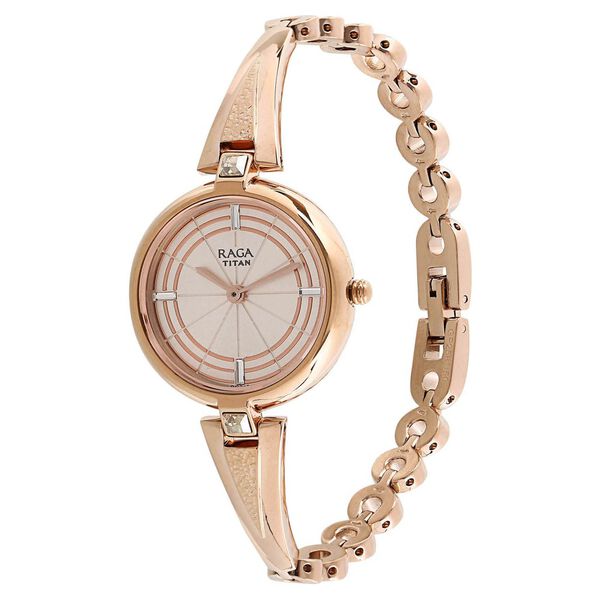 Titan Raga Espana Rose Gold Dial Women Watch With Metal Strap - image number 1