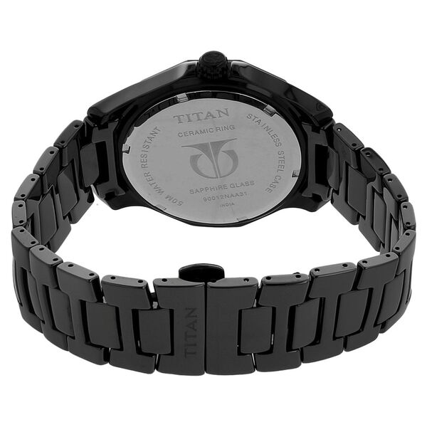 Titan Analog Black Dial Steel and Ceramic Strap watch for Men - image number 3