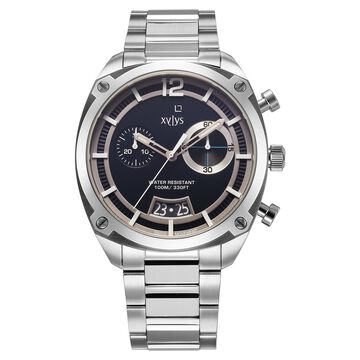 Xylys Swiss Chronograph Silver Stainless Steel Strap Blue Dial Watch For Men
