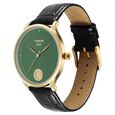 Sonata Sonata Gold Quartz Analog Sacred Forest Green With Gold Coin Dial Black Leather Strap Watch For Men - image number 2