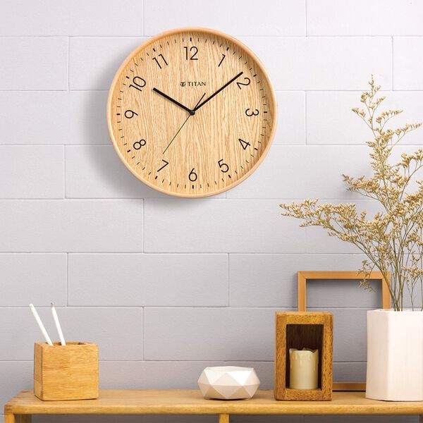 Titan Wooden Brown Wall Clock with Silent Sweep Technology - 31.5 cm x 31.5 cm (Medium) - image number 1