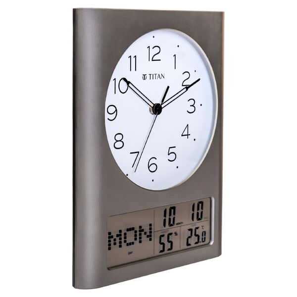 Titan Ana Digi Wall Clock - Modern Minimalist Dial and Grey LCD Panel Black Hands and Indices Decorative Wall Decor - image number 3