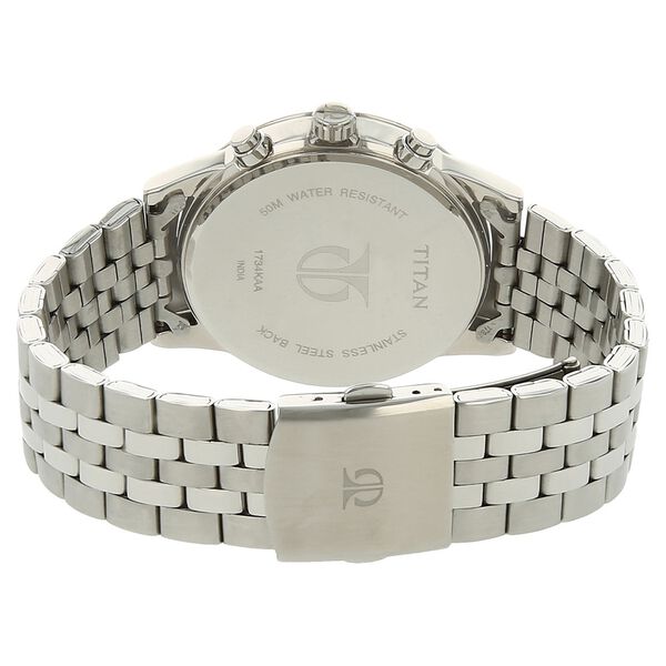 Titan Men's Metropolitan Luxe: Multifunction blue Dial with Two-Tone Stainless Steel Bracelet Watch - image number 3