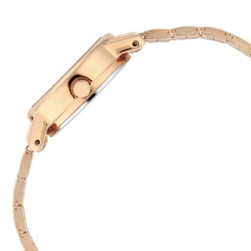 Titan Quartz Analog Silver Dial Rose Gold Stainless Steel Strap Watch For Women