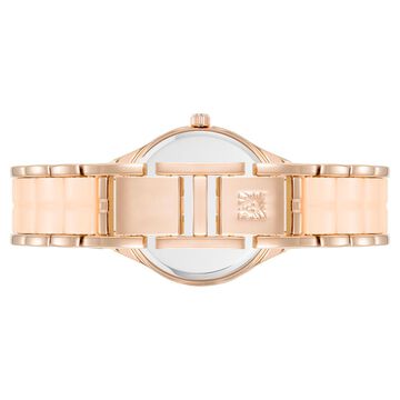 Anne Klein Quartz Analog Pink Dial Ceramic Strap Watch for Women