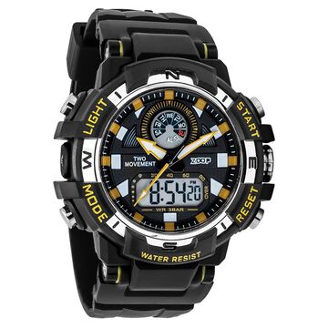 Zoop Bolt Ana Digi Watch with Black and Yellow Multi Color Case and Black Color Strap for Boys Kids, from House of Titan