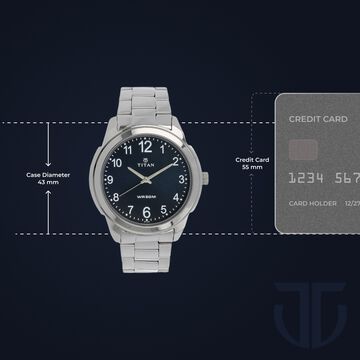 Titan Analog Blue Dial Stainless Steel Strap watch for Men