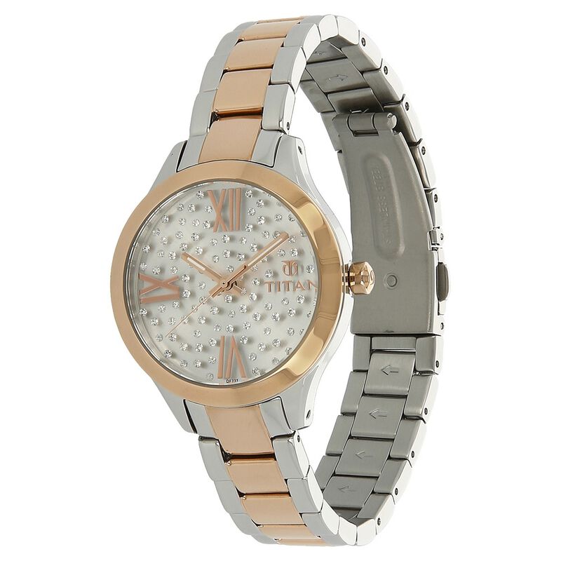 Titan Quartz Analog Silver Dial Stainless Steel Strap Watch for Women - image number 1