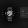 Titan Skeletal Automatic Black Dial Black Stainless Steel Strap Watch for Men - image number 7