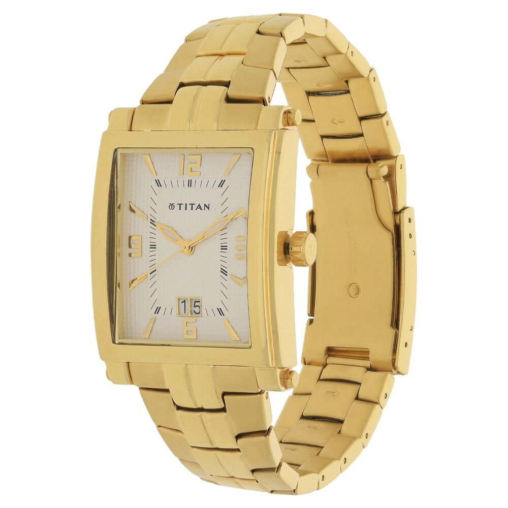 Buy Online Titan Quartz Analog with Date Silver Dial Stainless Steel Strap Watch for Men nh9327ym01 Titan